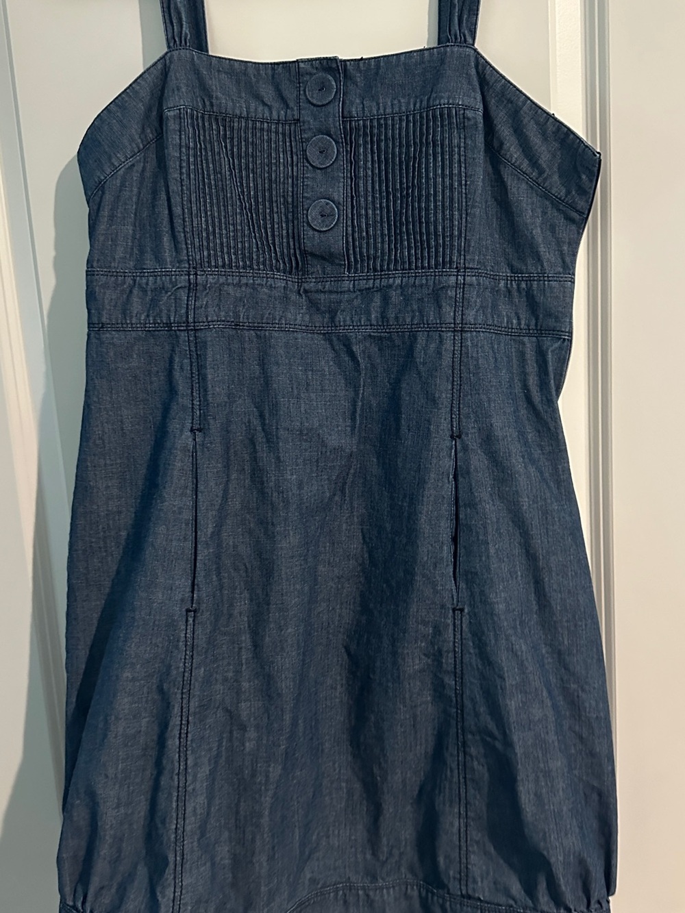 Calvin Klein Navy Denim Sundress with Button Front